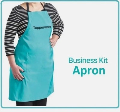 BRAND NEW  Tupperware Apron Teal/Aqua Blue and Black Embroidered Consultant Logo