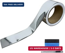 2 Inches x 30 FT Chrome Mirror Vinyl Tape Wrap Adhesive Car Sticker Decal Film