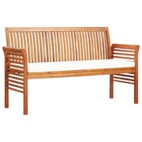 3-Sitzer Gartenbank Mit Kissen 150 Cm Massivholz Akazie