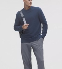 Lululemon Mens Textured Knit Crewneck Sweater Club Blue Size XL