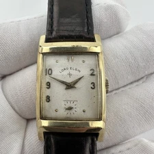 LORD ELGIN 1950's 14k  Gold Filled Fancy Case 21j 670 Movement Mens Watch - Runs