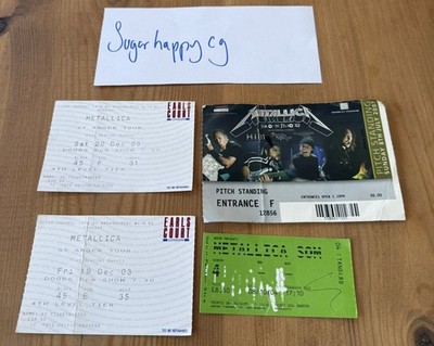 Metallica London UK Concert Ticket Stubs - Earls Court & Wembley SOM Vintage 