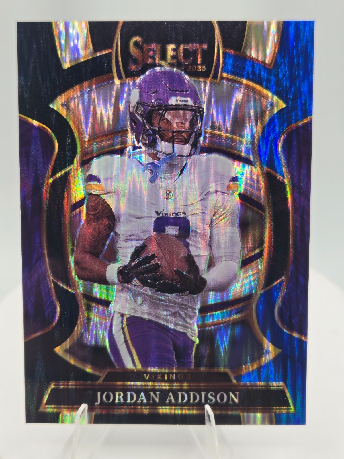 2025 Select Jordan Addison #65 Black Blue Prizm Shock Vikings Mint!!