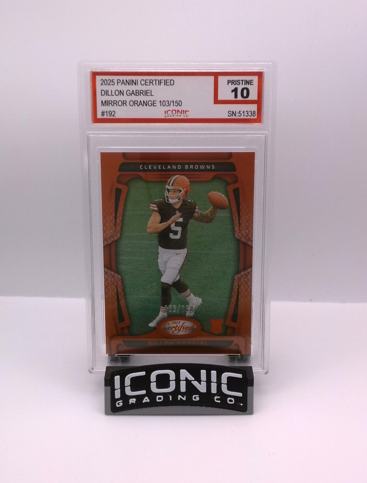 2025 Panini Certified #192 Dillon Gabriel Mirror Orange #/150