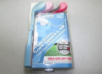 New Sealed Dream Gear 4 Club Group Pack Wii Golf Games Child Safe Soft Foam