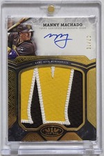2025 Topps Tier One Baseball Manny Machado #/10 Patch Auto Letter Game Used