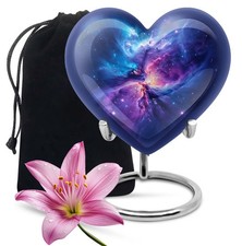 Cosmic Galaxy Stars Large Memorial Heart Urns For Human Ashes Adult Female