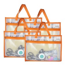 4 Pcs Portable Project Bags for Quilting Knitting, Stitching and Embroidery P...