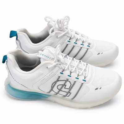 Cruyff Herren Sneaker Weiß Blau Grau EU 45 Low Top Schnürung atmungsaktiv