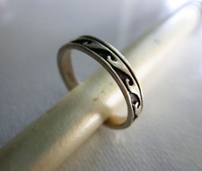 Vintage 925 SILVER WAVE BAND Handmade Artisan...
