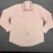 NWT Brooks Brothers Pink Dress Shirt Men 16.5 34/35 Long Sleeve Regular Fit