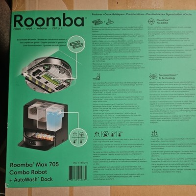 iRobot Roomba Max 705 Combo Staubsaugerroboter, schwarz, mit AutoWash