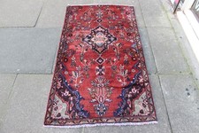 Vintage Fragment Hand Made Traditional Turkish Oriental Wool Red Runner 138x78