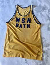 1920  s/1930  s Antique Wool Basketball Jersey Yellow and Blue 4