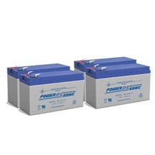 Power-Sonic 12V 7Ah Battery Replaces GS Portalac PE12V65, PE12V7.2F1 - 4 Pack