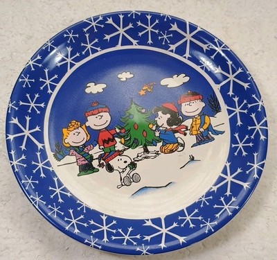 B.I. Inc Vintage Snoopy Peanuts Santa Christmas Cookie Plate 8  