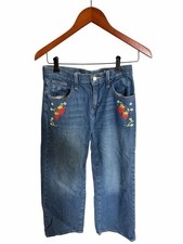 Old Navy Girl  s Blue Straight-Leg Jeans with Strawberry Embroidery