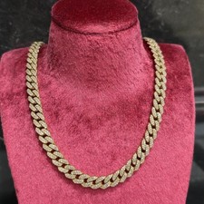 2 Row 7 CT Real Diamond Miami Cuban Link Necklace 6MM 18" 10K Gold