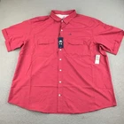 Izod Saltwater Shirt Mens 3XLT Pink Short Sleeves Button Up Sun Shield NWT