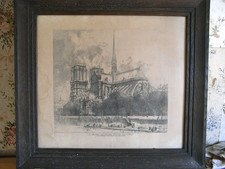 🇫🇷 ANCIENNE GRAVURE EAU FORTE CADRE TABLEAU ŒUVRE MUSEE DU LOUVRE