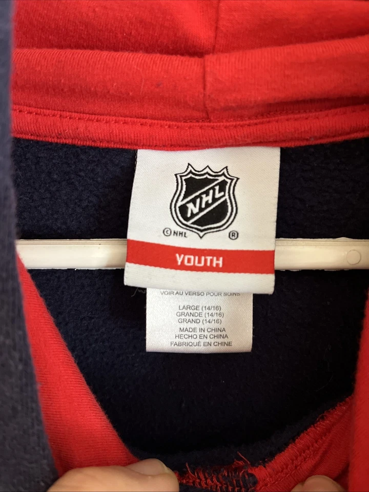 NHL Columbus Azul Chaquetas Cosidas Sudadera con Capucha Juvenil Grande Azul Foto 4 de 4