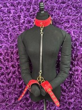 Real Leather Wrist Cuffs and Collar Restraint Bondage Set 4 Piece made in US