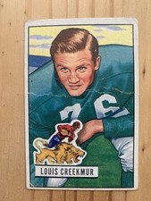 1951 Bowman Louis Creekmur RC Detroit Lions #62 Crease