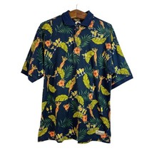 Tommy Bahama Mens Polo Short Sleeve Shirt Hawaiian Hula Girl Size M Tropical