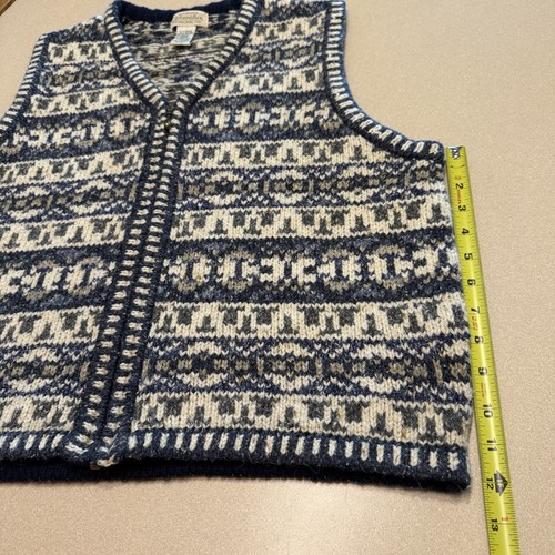 St. John's Bay Womens X-Large Wool Blend Zip Knit Sweater Vest Folk Nordic - Picture 8 of 10