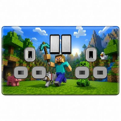 Mine Craft inspiriert - Steckdose / Lichtschalter volle Einheit KEINE Aufkleber