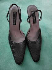 Donna Christina Riemchen Lack Pailetten Pumps Gr 40 Schwarz # 3617