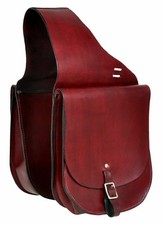 Western Horse Leather Saddle Bag Heavy Duty Traditional Trail Ride  Saddle Bag.