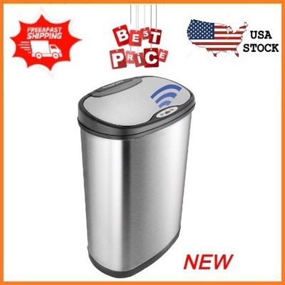 Nine Stars Automatic Kitchen Trash Can, 13.2 Gallon Stainless Steel, Motion Sens