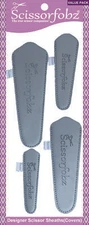 SCISSORFOBZ Designer Scissors Sheath Cover 4pc Pack Pewter Grey Color