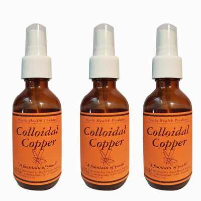 Natural Liquid Colloidal Copper Spray Skincare 60ml Mineral Supplement 3 pieces