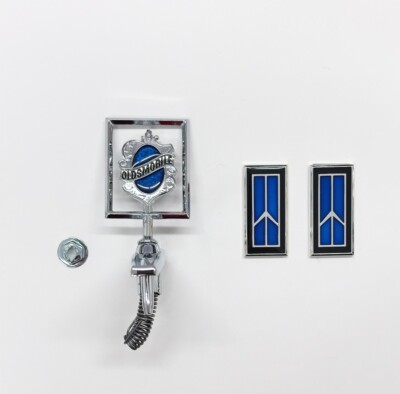 1987-1988 Olds Cutlass Supreme 442 Stand Up Hood Emblem /Tail Light Emblems BLUE