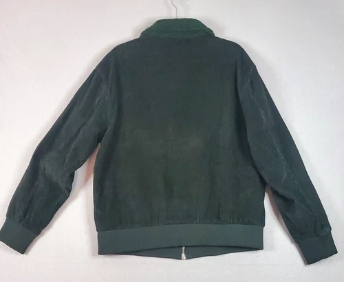 Brain Dead Cord Goose Jacket Green Corduroy Full Zip Winter Coat Fleece Sz M image 7