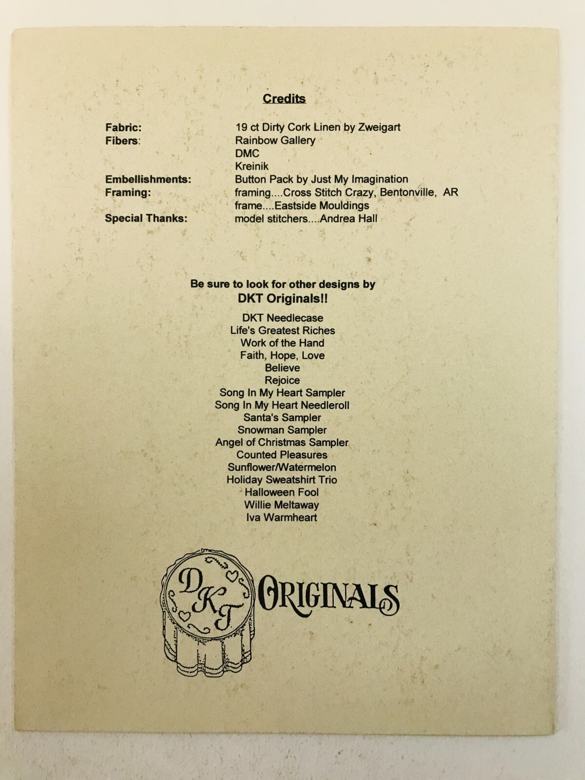 DKT Originals HOW DOES YOUR GARDEN GROW? Cross & Specialty Stitch Pattern VTG