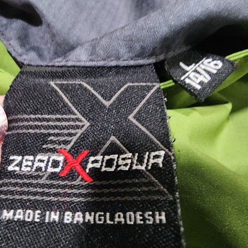 ZEROXPOSUR Reversible Boy Large 14/16 Coat Jacket Fleece Lined Hood Green Black - Picture 4 of 16