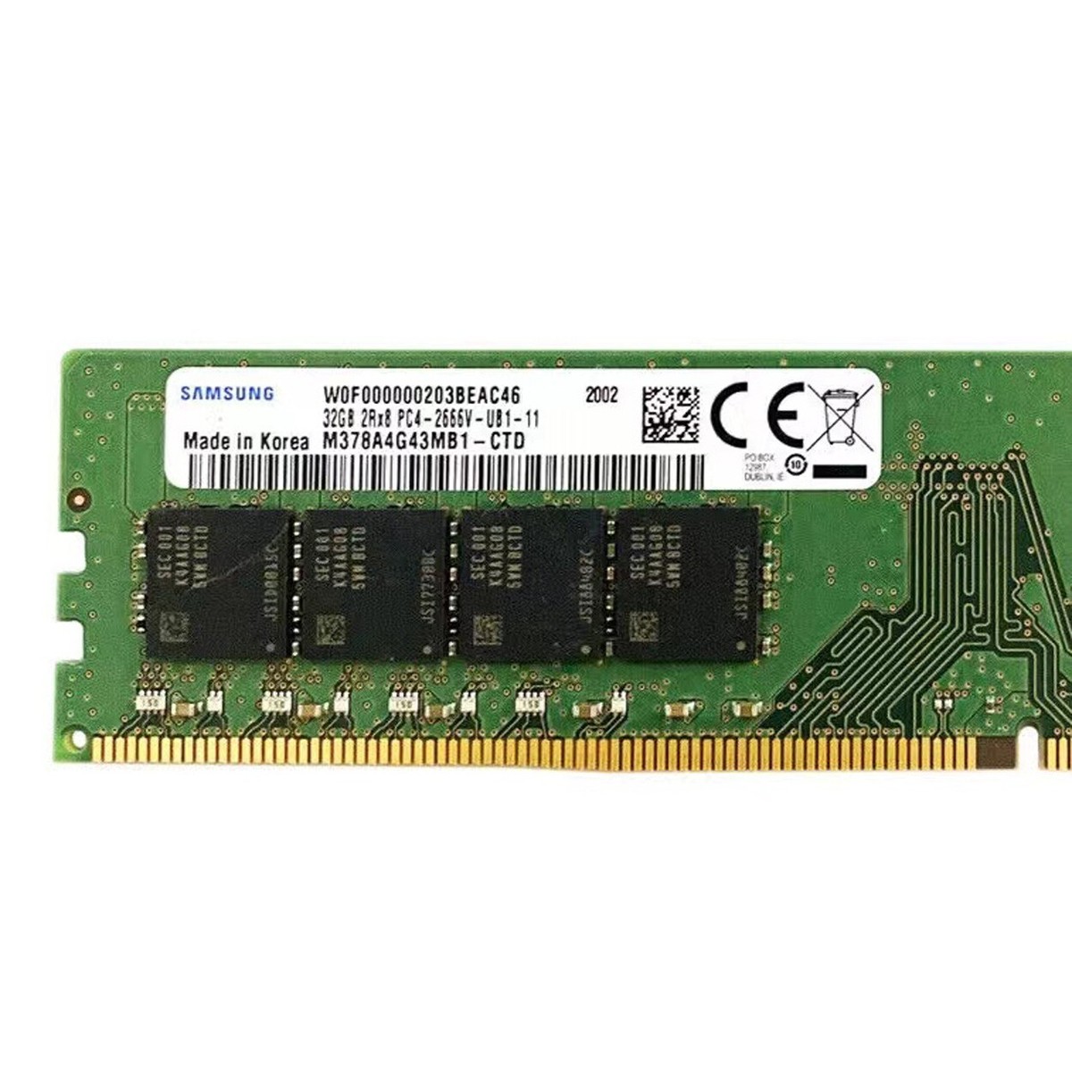 Samsung 64GB (2X32GB) DDR4 2666MHz PC4-21300 UDIMM Memory Ram