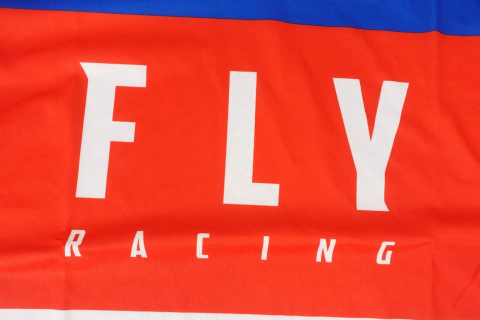 FLY Racing Men's Size Medium Red White Blue Long Sleeve F-16 Jersey - Image 2 of 4