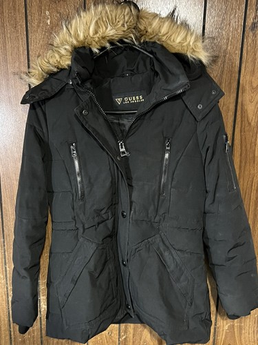 Abrigo de invierno con capucha mujer Los Angeles negra mediana | eBay