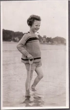 OLD RPPC BOYS SWIM FASHION JAMES ADAMS SEAVIEW ISLE WIGHT ENGLAND PHOTO POSTCARD