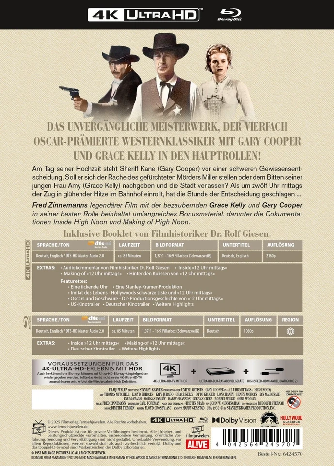 12 Uhr mittags - High Noon - Limited Edition Mediabook [4K UHD-Blu-ray + BD] - Bild 2 von 4