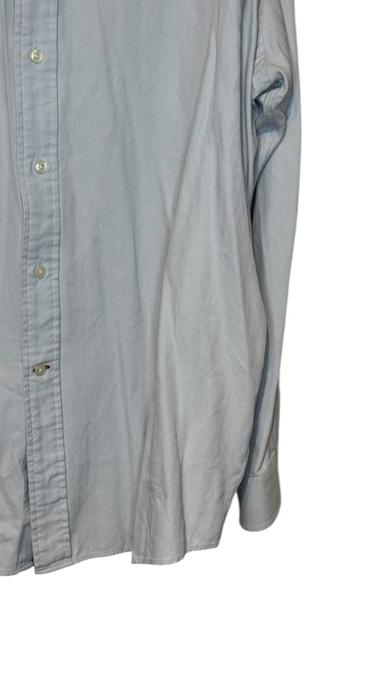 Camisa Daniel Cremieux Para Hombres Ajuste A Medida Mezcla Seda Abotonada Manga Larga Azul XL Foto 2 de 4