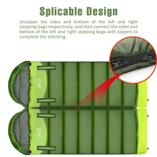 Camping Schlafsack Mumien Schlafsack Outdoor Winter Daunenschlafsack Feldbett DE - Bild 4 von 24