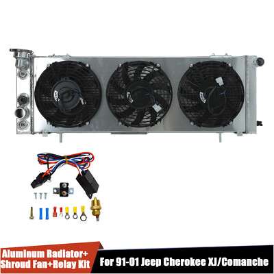 Aluminum Radiator Shroud Fan Fit 1984-2001 Jeep Cherokee XJ Comanche 2.5L 4.0L