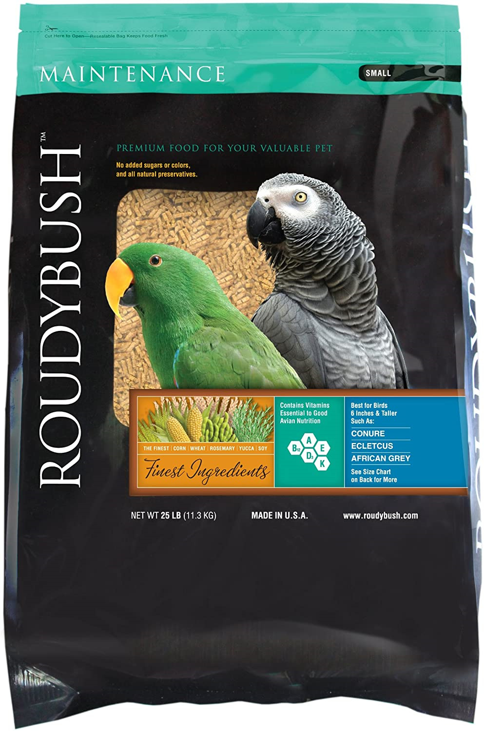 RoudyBush Daily Maintenance Bird Food, Small, 25-Pound