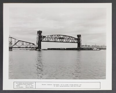1978 Decatur AL TVA Lift Span Bridge Barges HR La Bar St Mary Vtg Press Photo