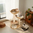 Modern Cat Tree Activity Tower Center w/ Plush Cushion Baskets & Scratching Post